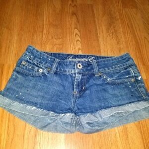 American Eagle Paint Splash Denim Shorts